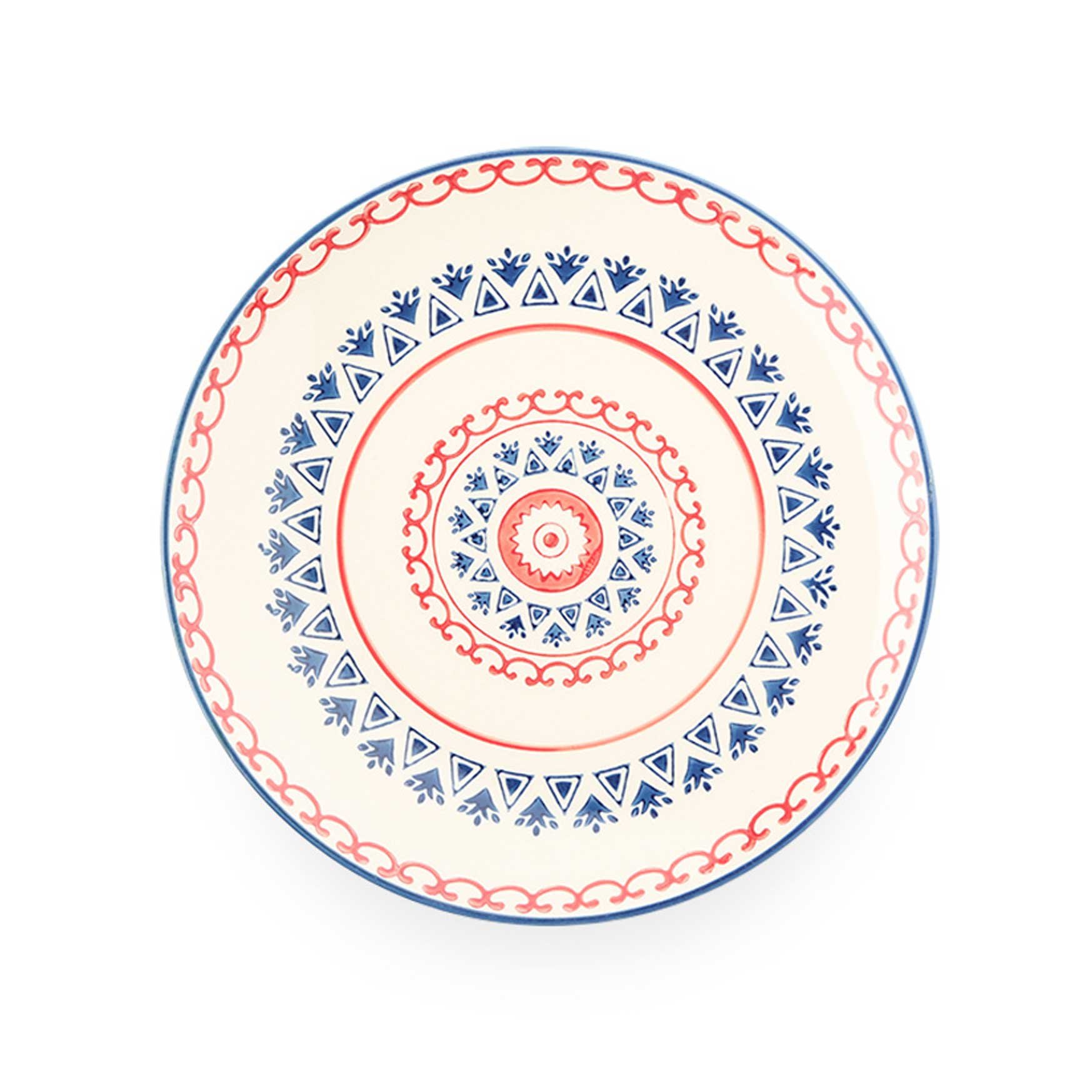 Mehrfarbiger handbemalter Keramikteller